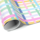 Bright Rainbow Plaid Gift Wrap - Colourful Neon ラッピングペーパー (ロールコーナー)