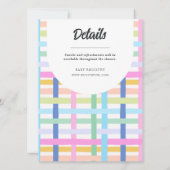 Bright Rainbow Plaid Invite - Colourful Pastel 招待状 (裏面)