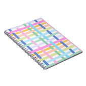 Bright Rainbow Plaid Journal - Colourful pastel ノートブック (右側)
