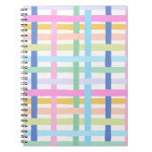 Bright Rainbow Plaid Journal - Colourful pastel ノートブック (正面)