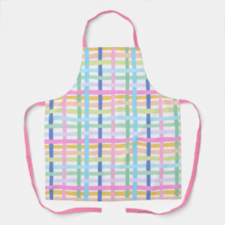 Bright Rainbow Plaid Kitchen Apron - Maximalist エプロン