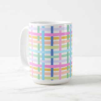 Bright Rainbow Plaid Mug - Colourful Pastel コーヒーマグカップ