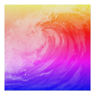 bright rainbow poster depicting a faint wave ポスター
