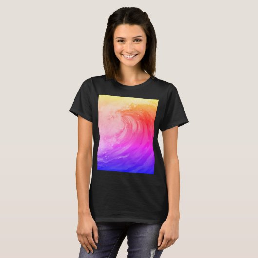 bright rainbow poster depicting a faint wave tシャツ (正面フル)