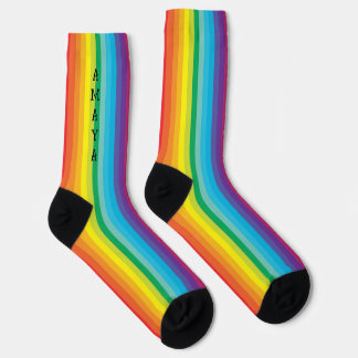 Bright Rainbow Striped Decora Style ソックス