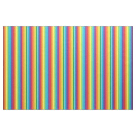 Bright Rainbow Stripes Pattern ファブリック (ファットクウォーター)