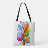 Bright Rainbow Tree Of Life Abstract Graphic トートバッグ (裏面)