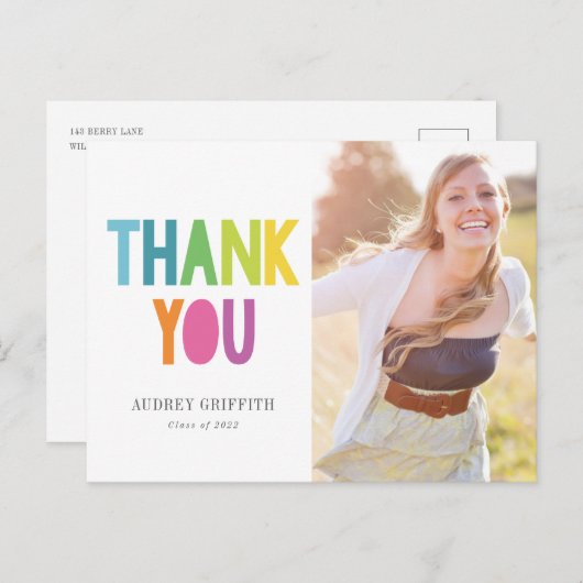 Bright Rainbow Type Grad 2022 Photo ポストカード (正面/裏面)