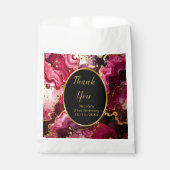 Bright Red and Gold Marble Agate Birthday Party フェイバーバッグ (正面)