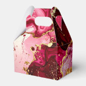 Bright Red and Gold Marble Agate Birthday Party フェイバーボックス (裏面サイド)