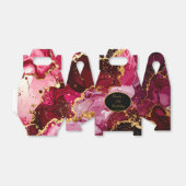 Bright Red and Gold Marble Agate Birthday Party フェイバーボックス (折り畳みなし)