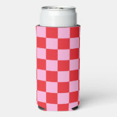 Bright Red and Light Pink Checkered スリム缶クーラー (Seltzer裏面)