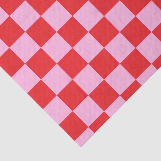 Bright Red and Light Pink Checkered 薄葉紙 (詳細)