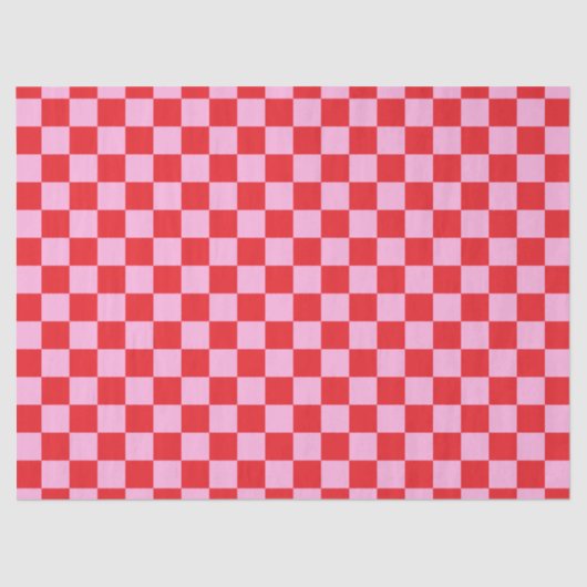 Bright Red and Light Pink Checkered 薄葉紙 (正面)