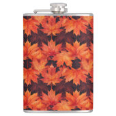 BRIGHT RED AND ORANGE FALL AUTUMN LEAVES フラスク (正面)
