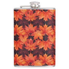 BRIGHT RED AND ORANGE FALL AUTUMN LEAVES フラスク