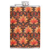BRIGHT RED AND ORANGE FALL AUTUMN LEAVES フラスク (正面)