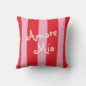 Bright Red and Pink Stripes | Amore Mio クッション (裏面)