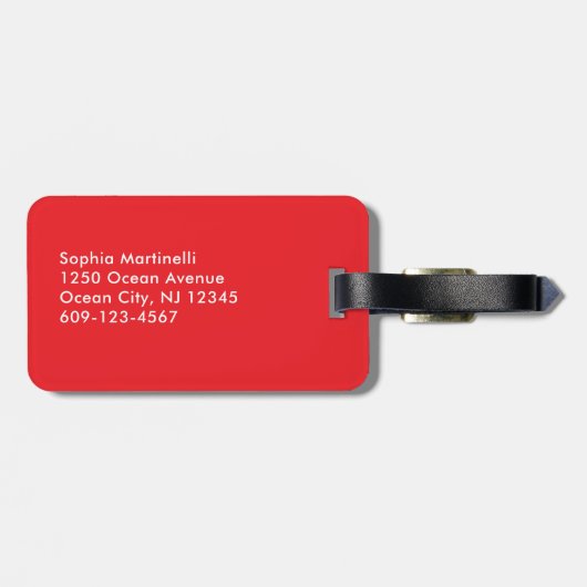 Bright Red and Pink Stripes | Buon Viaggio ラゲッジタグ (裏面横)