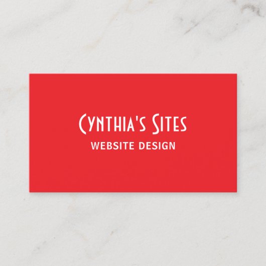 Bright Red and White Retro Bold 名刺 (正面)