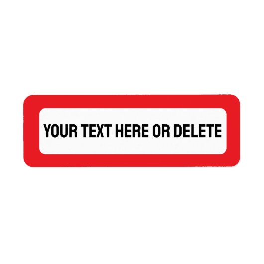 Bright Red Border Custom Return Address Labels ラベル (正面)