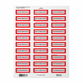 Bright Red Border Custom Return Address Labels ラベル (フルシート)