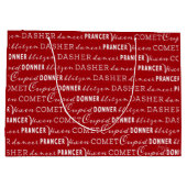 Bright Red Christmas Gift Bag | Santa's Reindeer ラージペーパーバッグ (裏面)