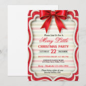 Bright Red Christmas Party 招待状 (正面/裏面)