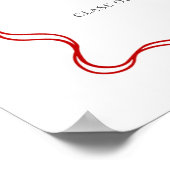 Bright Red Coquette Nurse Graduation Welcome Sign ポスター (角)