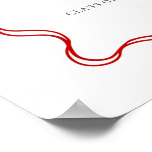 Bright Red Coquette Nurse Graduation Welcome Sign ポスター (角)