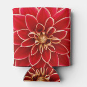 Bright Red Dahlia Flower Close Up Photo 缶クーラー (裏面)
