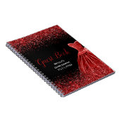 Bright Red Dress Faux Glitter Quinceanera Guest ノートブック (右側)