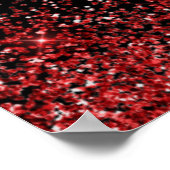 Bright Red Dress Faux Glitter Quinceanera Welcome ポスター (角)