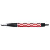 Bright Red Emmy Pen with Classy White Dot Pattern ボールペン (正面)