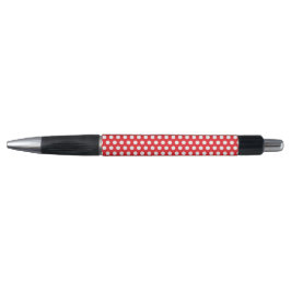 Bright Red Emmy Pen with Classy White Dot Pattern ボールペン