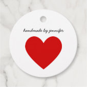 Bright Red I loveハート手作りネームカスタム フェイバータグ (正面)