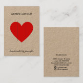 Bright Red I loveハート手作りヘアクリップホルダー 名刺 (正面/裏面)