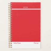 Bright Red Minimalist Planner プランナー手帳 (正面)