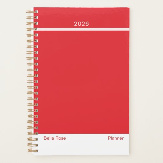 Bright Red Minimalist Planner プランナー手帳 (正面)