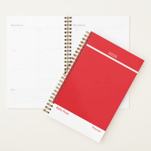 Bright Red Minimalist Planner プランナー手帳 (ディスプレー)