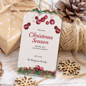 Bright Red Ornaments Modern Christmas ギフトタグ