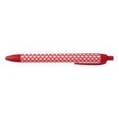 Bright Red Pen with Classy White Dot Pattern Style 黒ボールペン (ボトム)