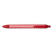 Bright Red Pen with Classy White Dot Pattern Style 黒ボールペン (裏面)