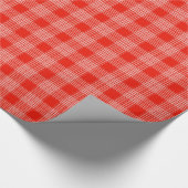 Bright Red Plaid Pattern ラッピングペーパー (角)