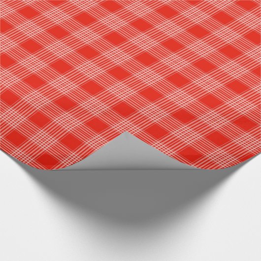 Bright Red Plaid Pattern ラッピングペーパー (角)