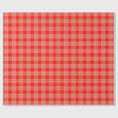 Bright Red Plaid Pattern ラッピングペーパー (フラット)