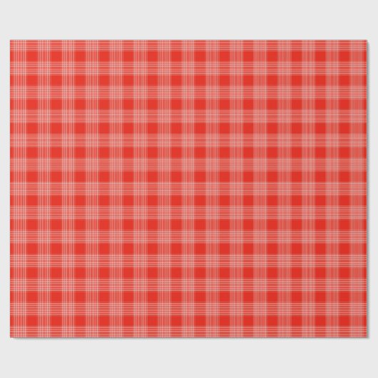 Bright Red Plaid Pattern ラッピングペーパー (フラット)