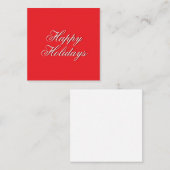 Bright Red Plain Elegant Happy Holidays Message エンクロージャーカード (正面/裏面)