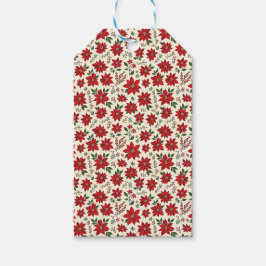 Bright Red Poinsettias ギフトタグ