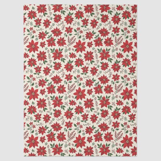 Bright Red Poinsettias 薄葉紙 (正面)